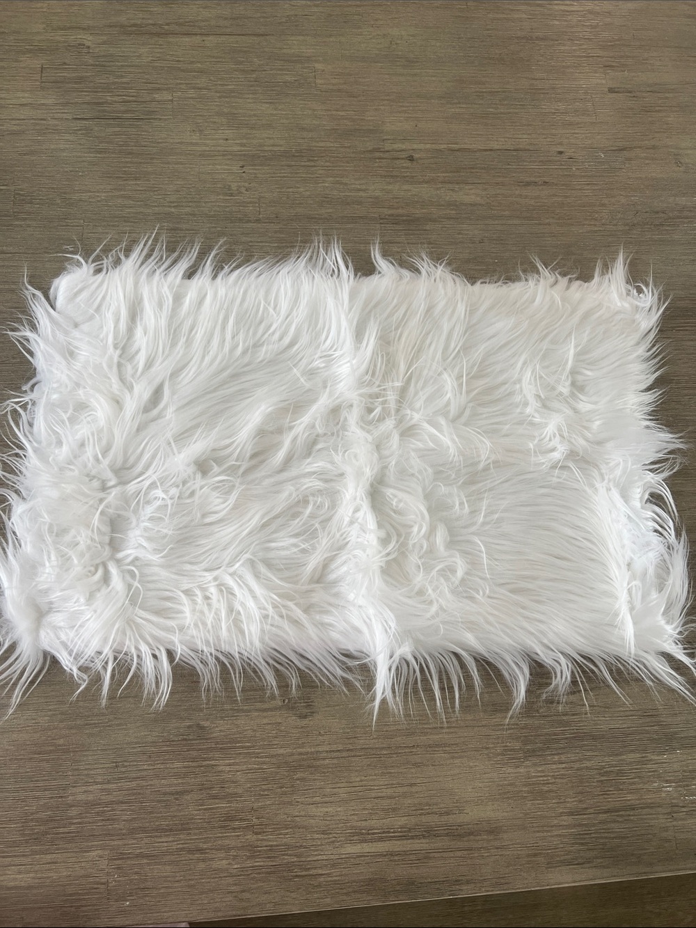 Plush White Faux Fur Pillowcase 12x20